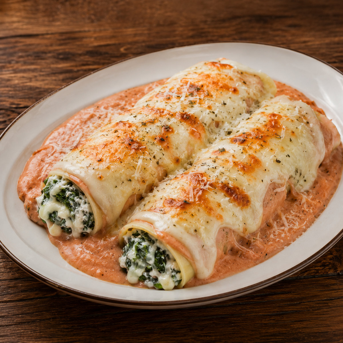 Canelones de espinacas